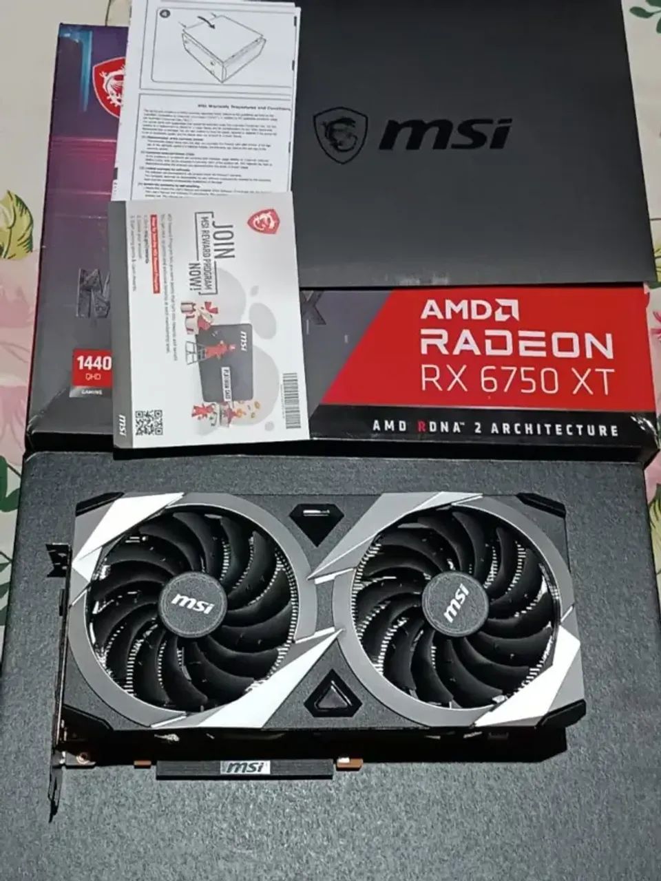 Placa de Vídeo Radeon RX 6750 XT 12GB MSI MECH 2X Na Caixa Com NF. Parcelo no Cartão.