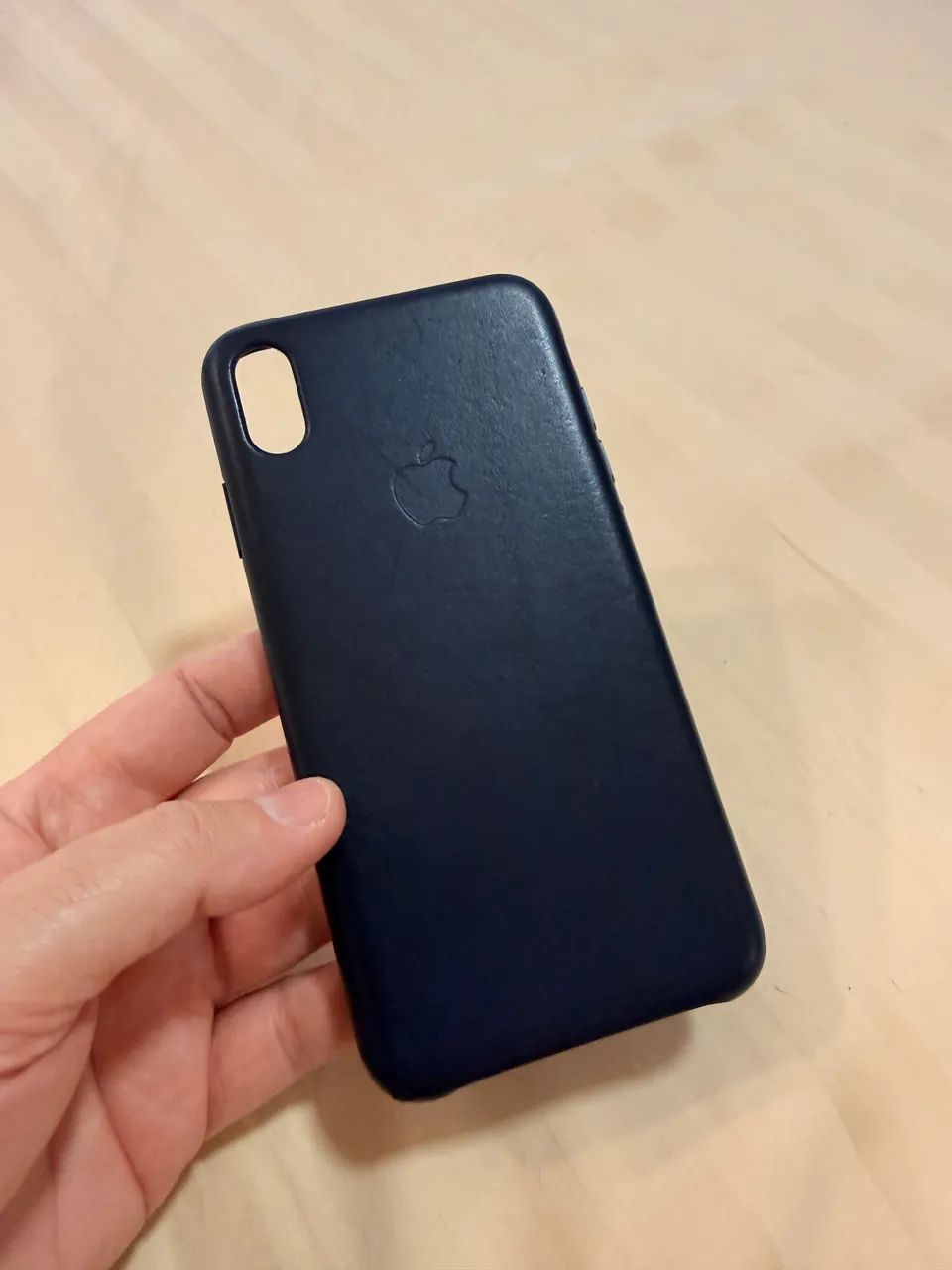 Capinha em couro original Apple preto lead case iPhone XS Max 