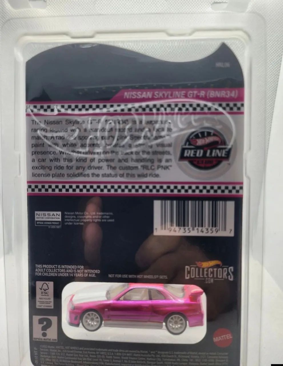 Hot Wheels 2023 RLC Edição Exclusiva Rosa Nissan Skyline GT-R R34 (BNR34) - Foto 2