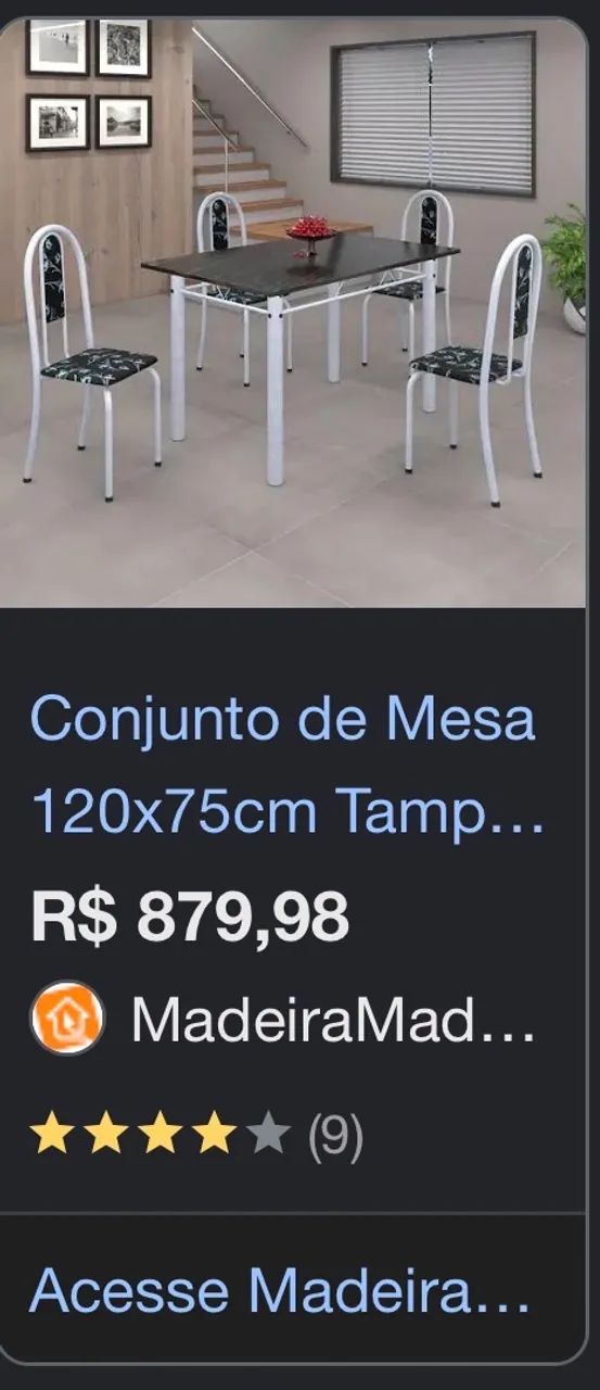 Mesa de pedra preta com 4 cadeiras - Foto 5