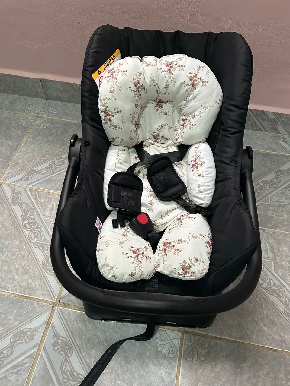 Conjunto Bebê Conforto Grid Black com Base Fixação Galzerano - Foto 3
