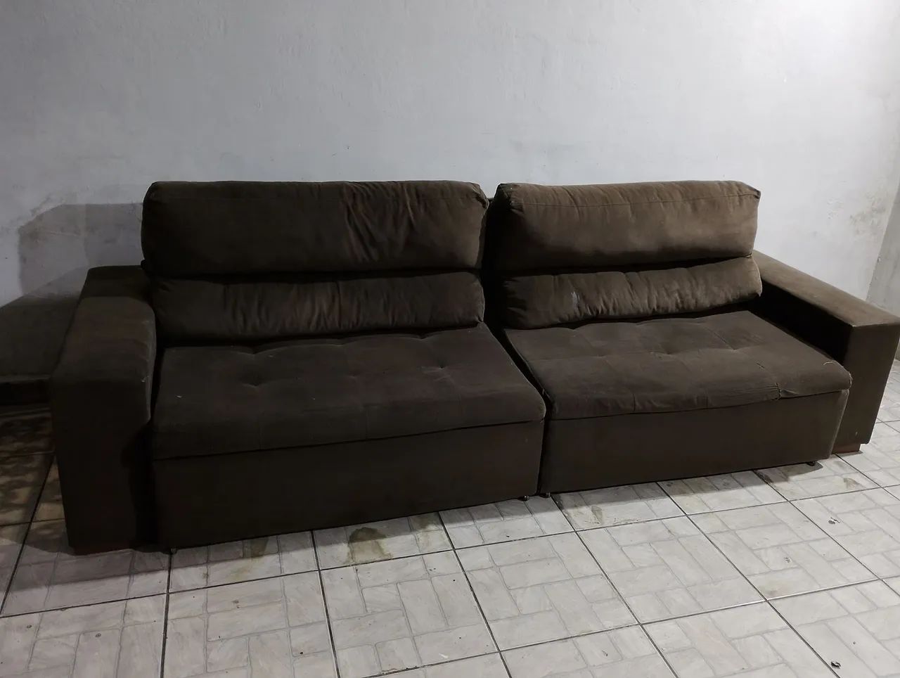Sofa retrátil e reclinavel marrom- ENTREGO! - Foto 2