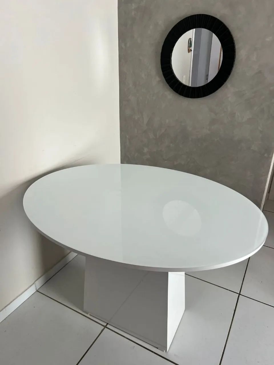 Mesa de Jantar Oval com vidro Laqueado  - Foto 5