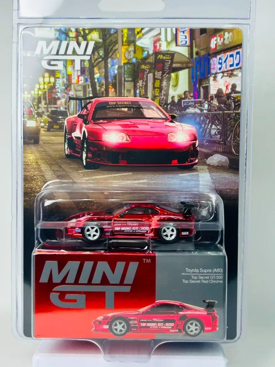 Mini GT Toyota Supra A80 Top Secret GT-300 - Top Secret Red Chrome