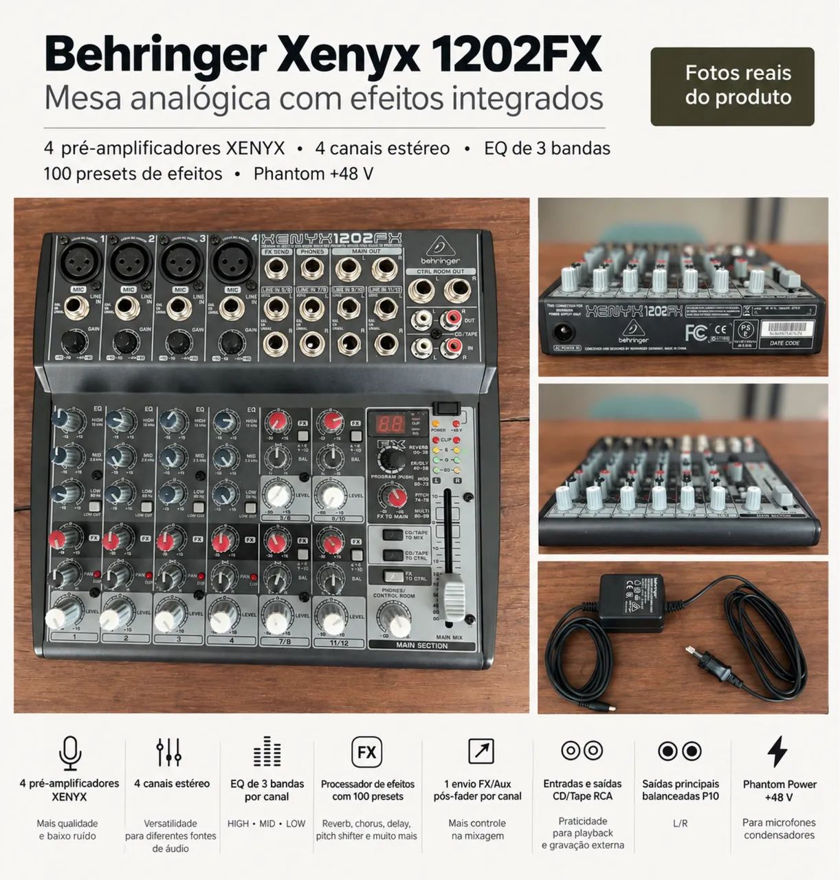 MESA DE SOM BEHRINGER XENYX 1202 FX