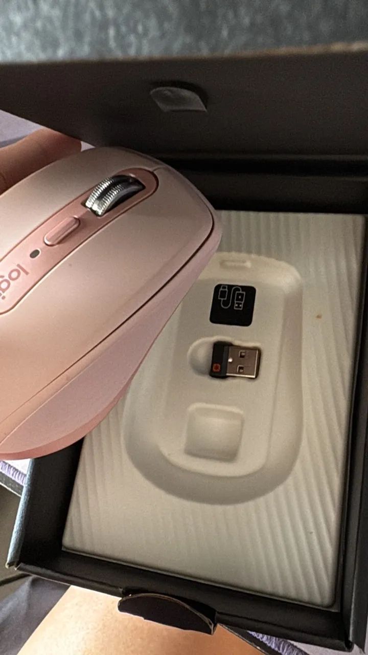 Mouse sem fio Logitech MX Anywhere 3, USB Unifying ou Bluetooth, Rosa - Foto 3
