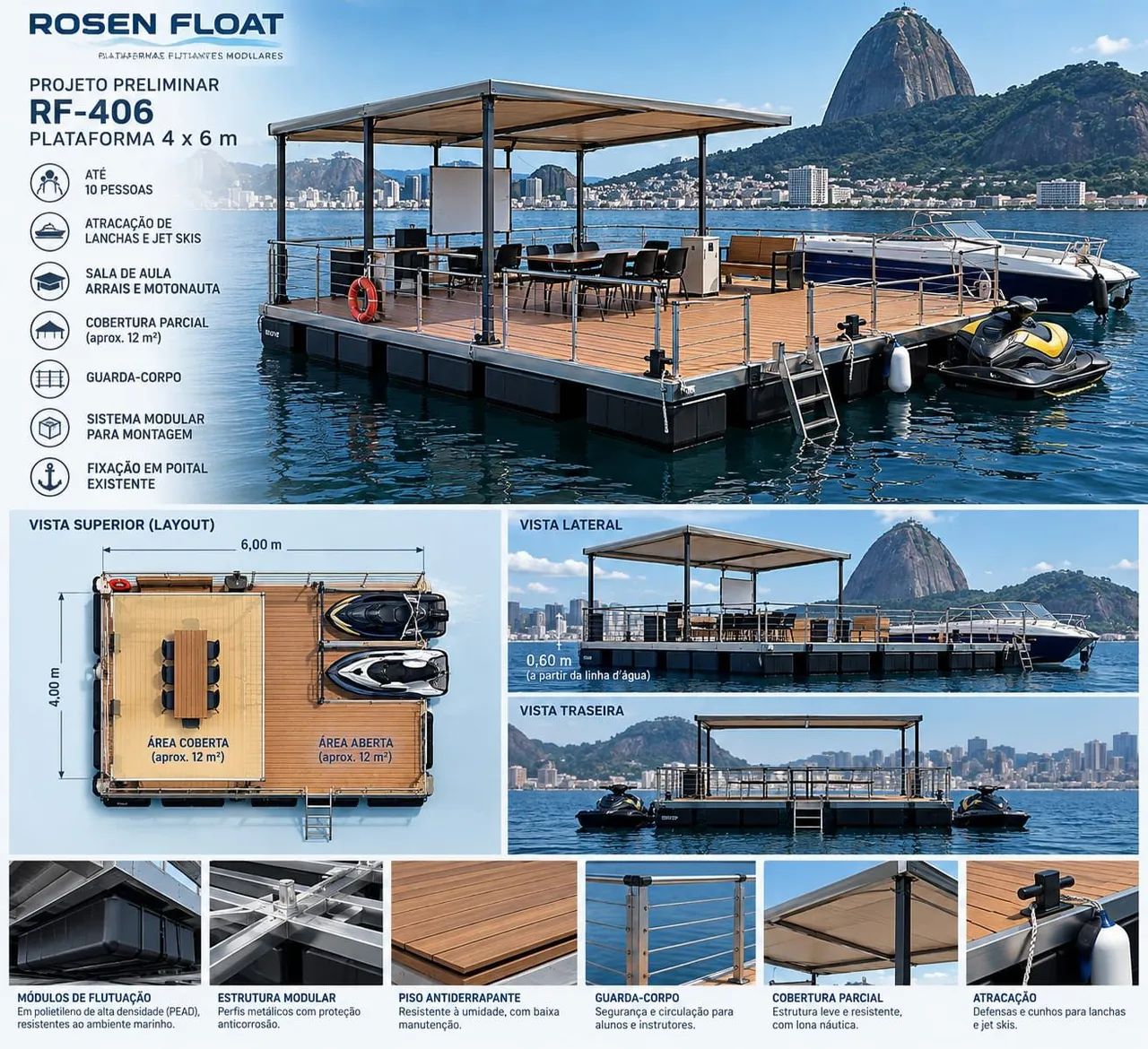 Flutuante personalizado de luxo 