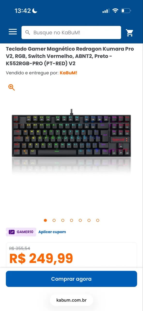 Teclado redragon kumara pro