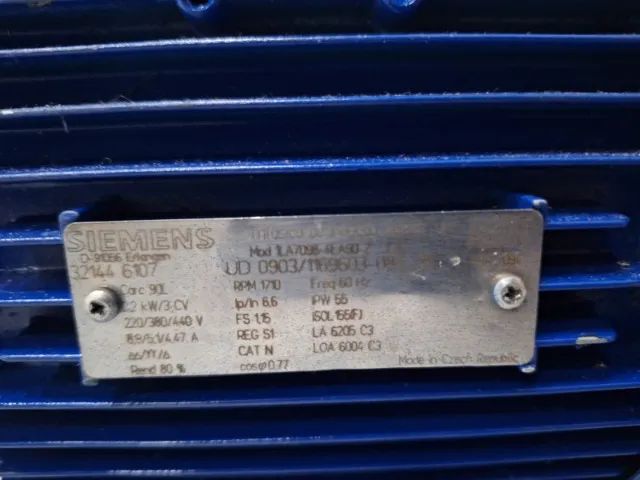 Motor Elétrico Siemens 3CV Trifásico 220/380/440V - 1710 RPM - IP55 - Foto 4