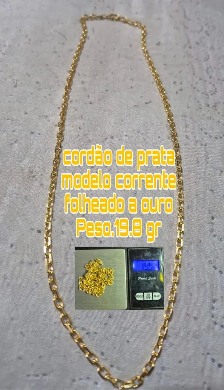 modelo corrente folheado a ouro peso 19,08