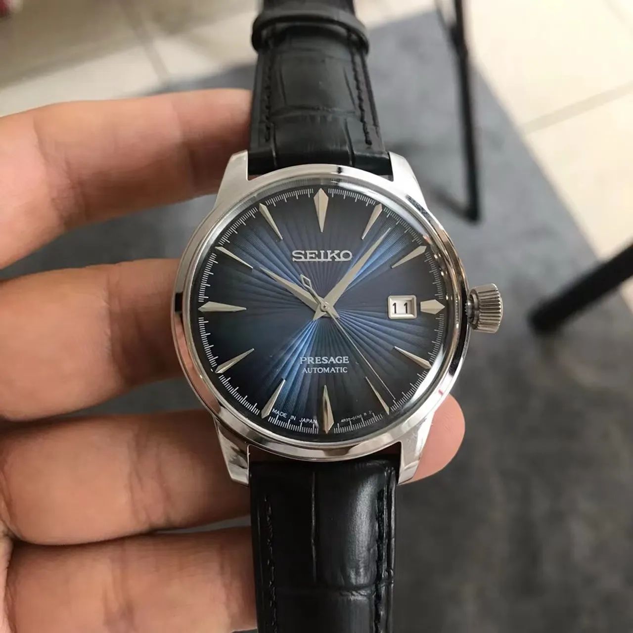 Seiko presage cocktail azul automático novo 
