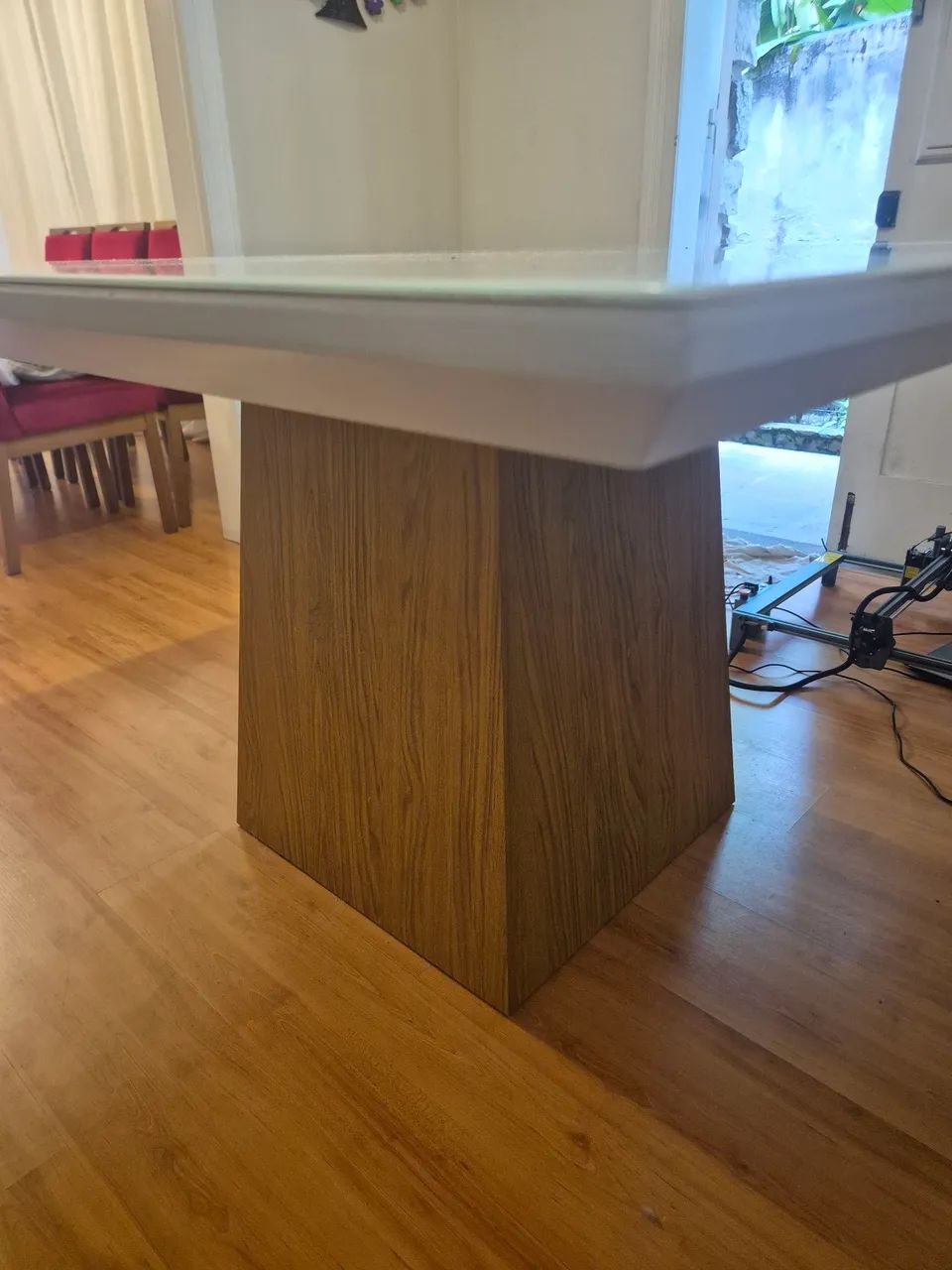 Mesa para 8 lugares com tampo de vidro - Foto 5