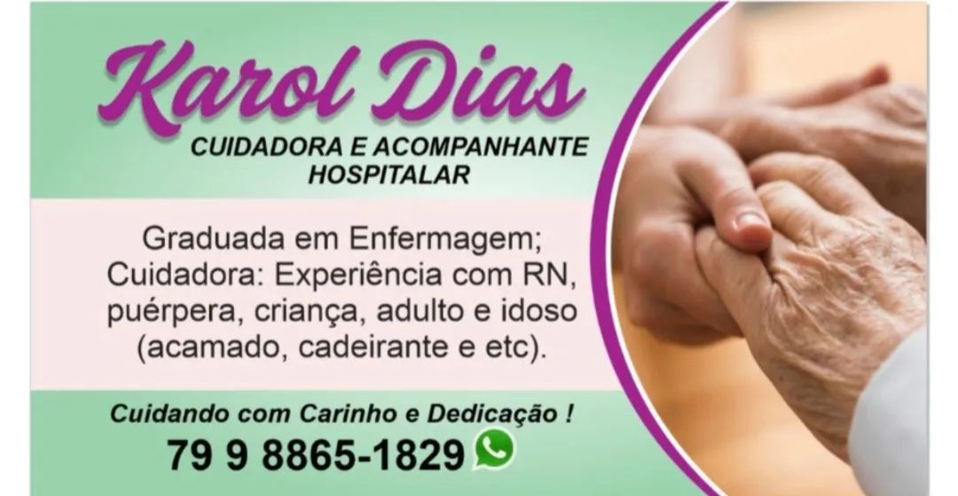 Sou Cuidadora de crianca/idoso