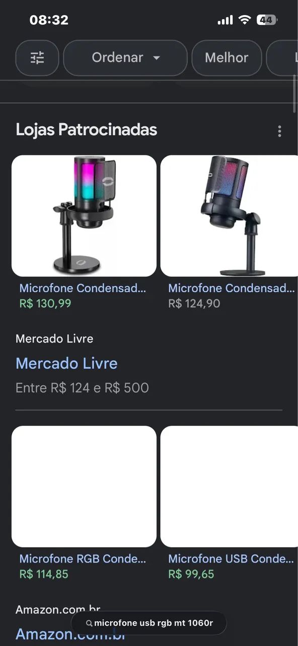 Microfone USB RGB MT-1060r