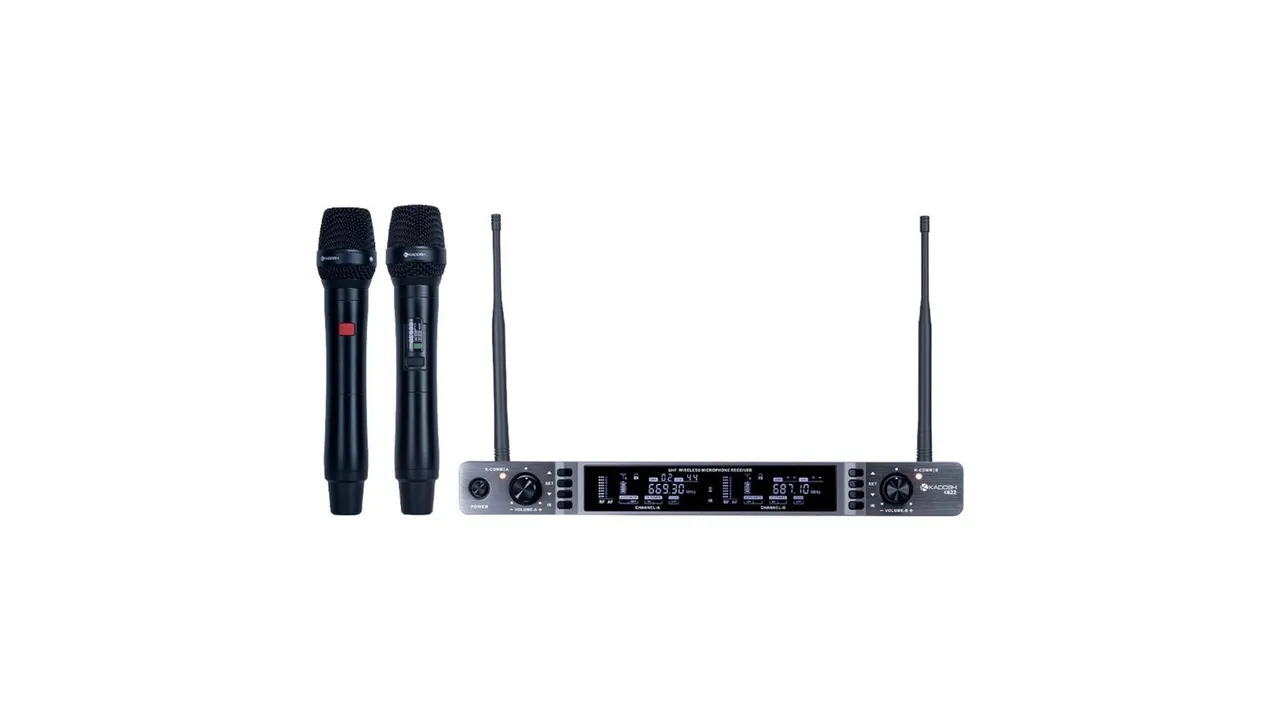 Microfone Duplo Kadosh Sem Fio K622M K-COMM Profissional Digital