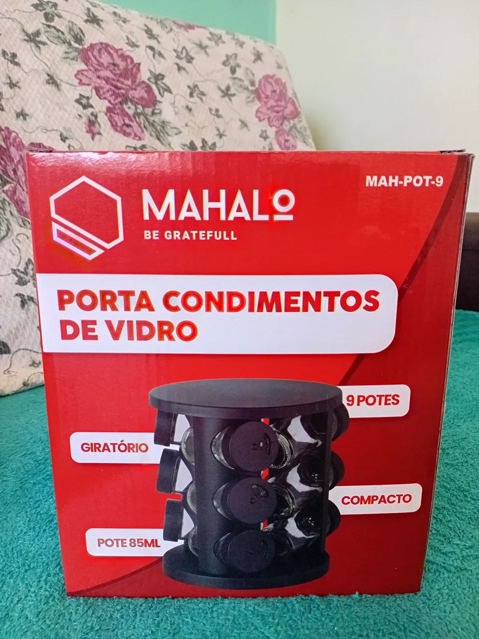Porta tempero giratório 9potes 
