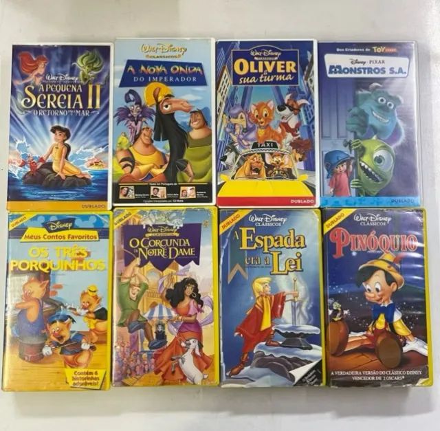 VHS disney varios titulos rei leao pequena sereia sherek cinderela - Foto 6