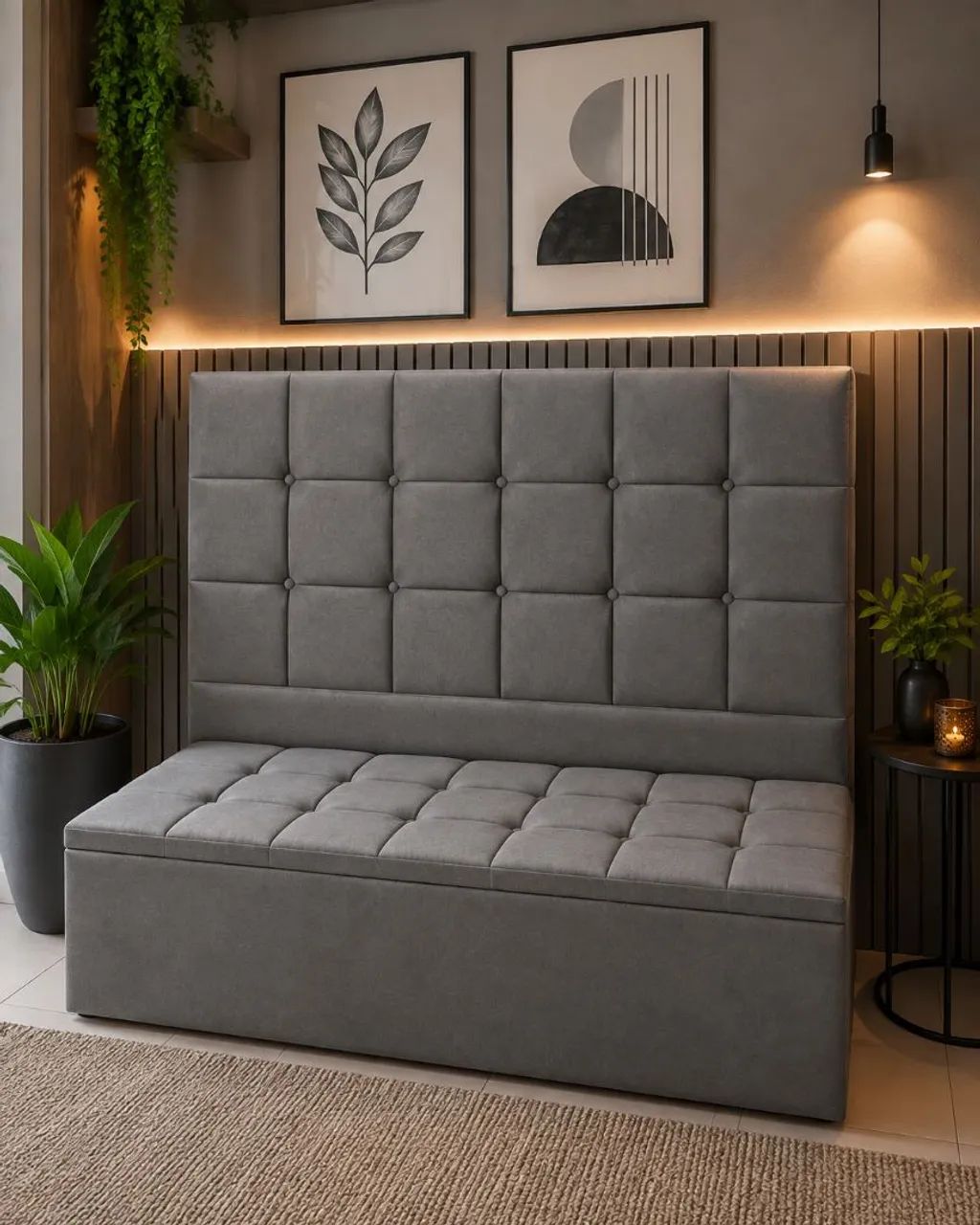 cabeceira para cama box casal com baú 