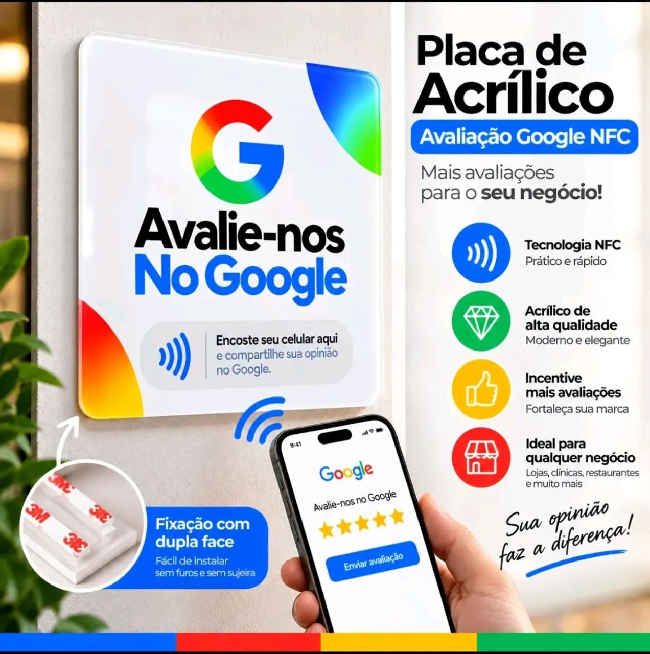 Plaquinha NFC ? Avaliações no Google em 1 Toque!