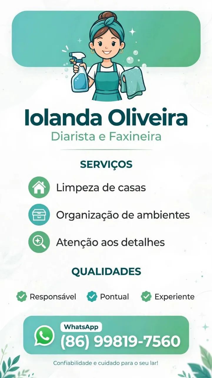 Diárias e faxinas 