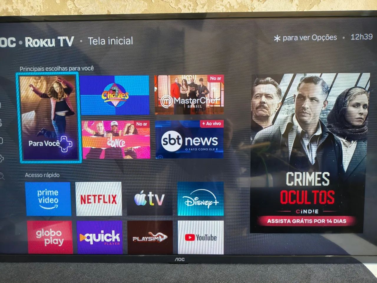 TV AOC 43 polegadas smart com sistema  roku - Foto 4