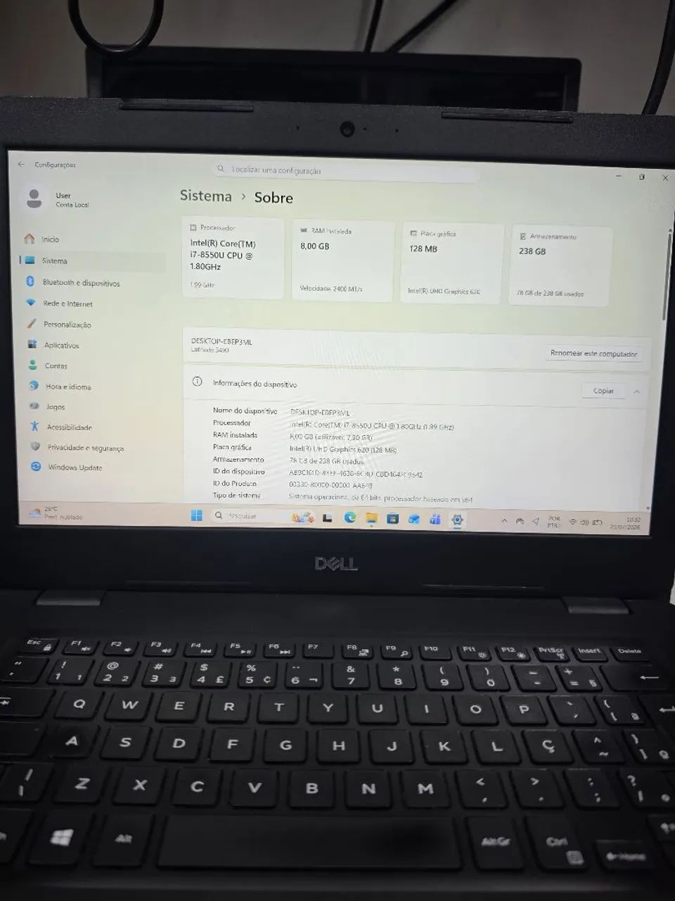 Notebook Dell latitude 3490
