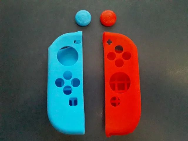 Nintendo Switch Capa Macia Joycons + Protetor Alavanca Oled Lite 