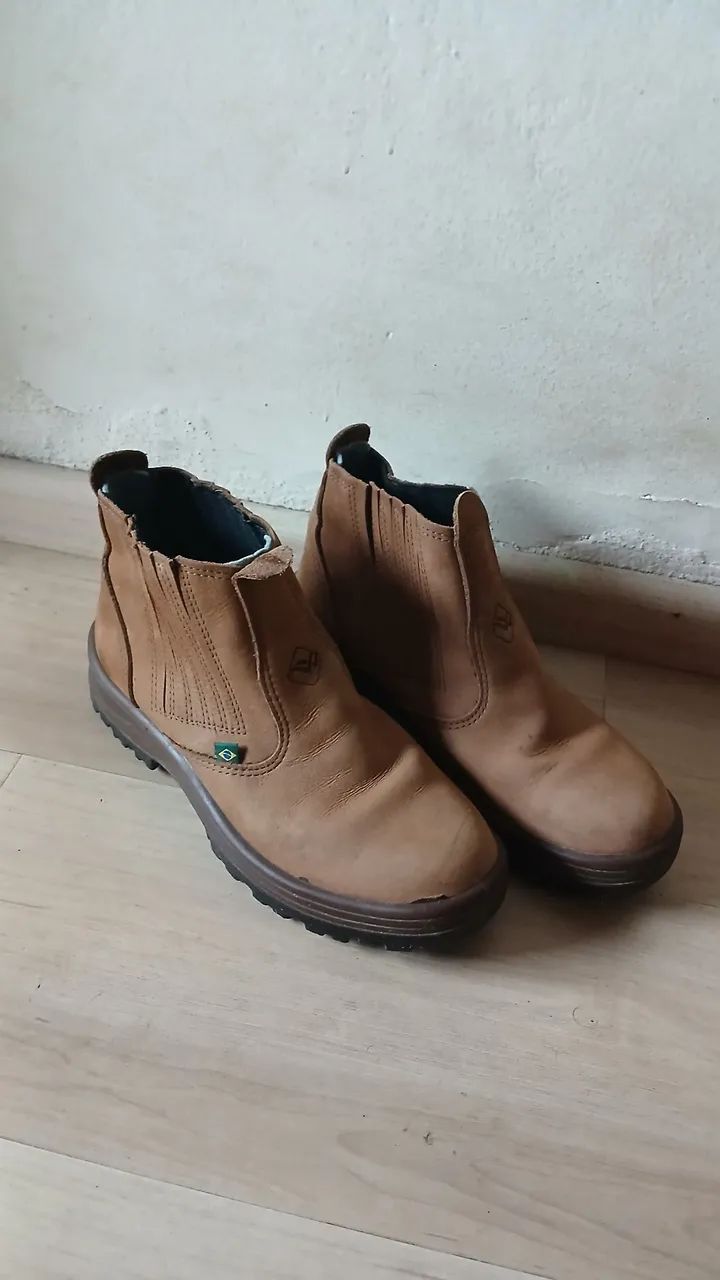Bota masculino couro legítimo 