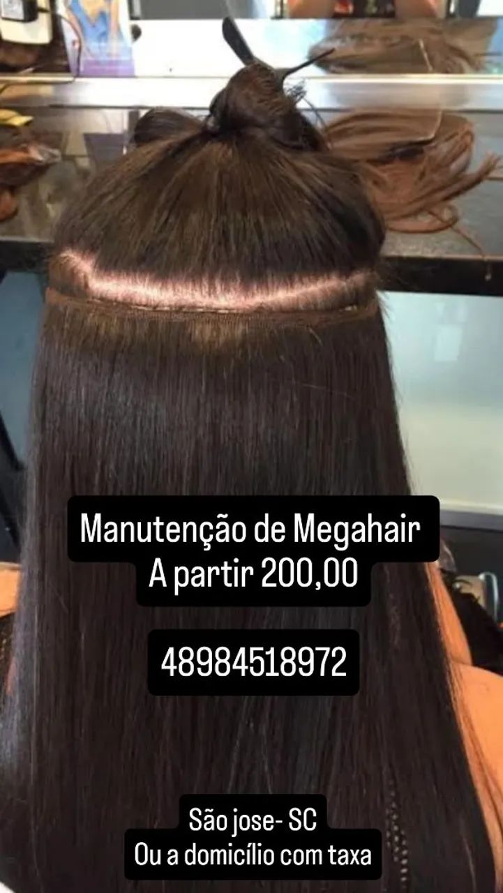 Mega hair aplicação e manutenção 