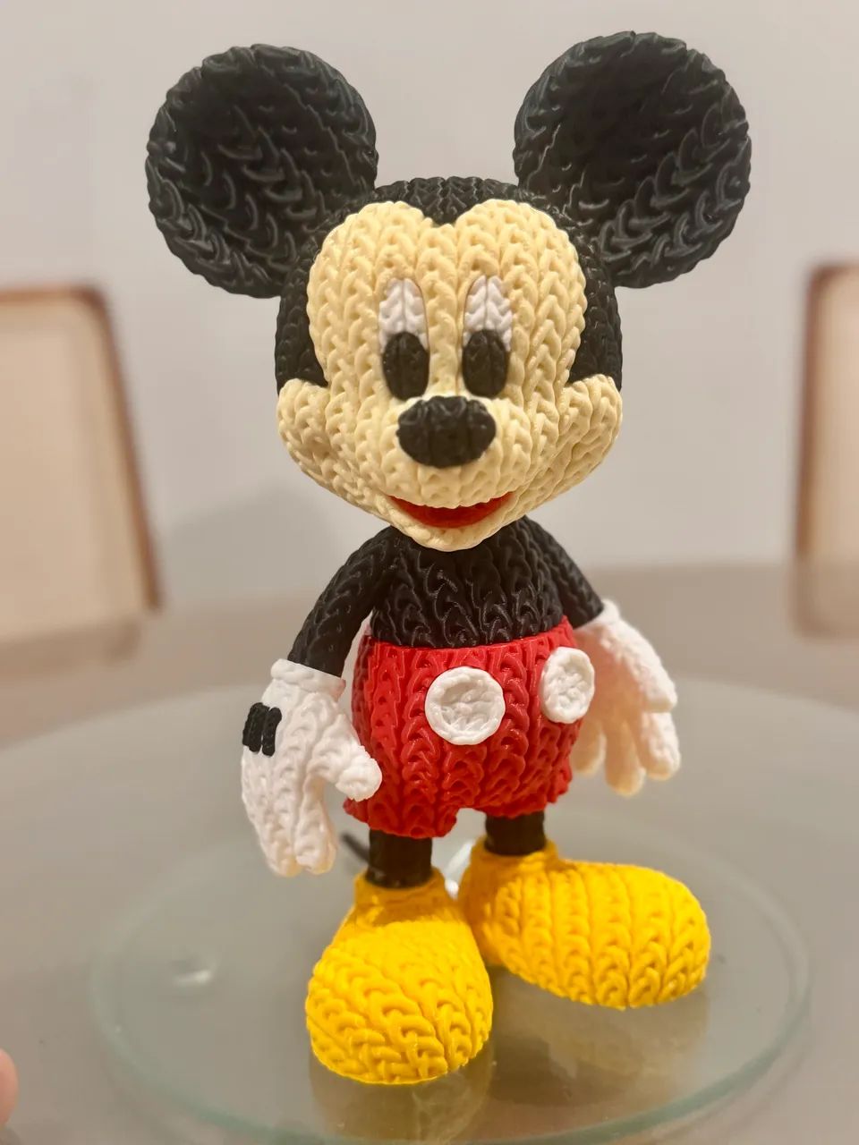 Mickey Mouse Estilo Crochê Impressão 3D Colecionável Decorativo - Foto 2
