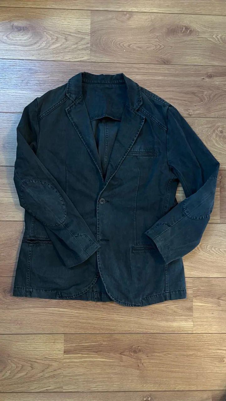 Blazer preto resumo estampado