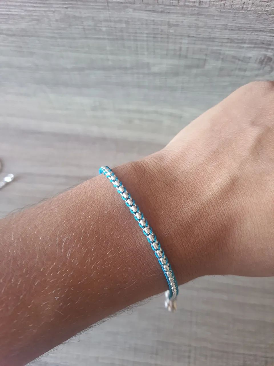 Bracelete Maleavel Prata e Trançado Azul Pandora