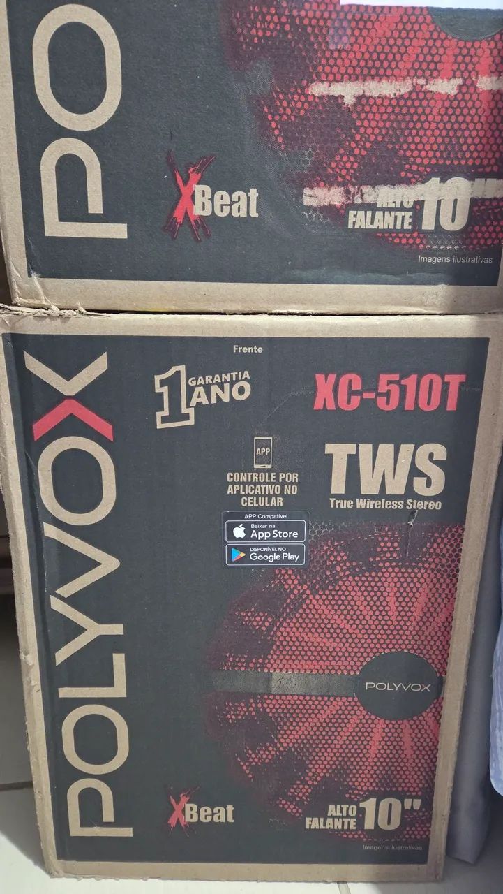 Caixa dpe som amplificadora Polyvox XC-510T TWS, 