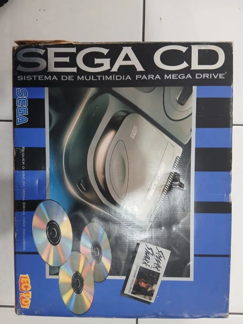 Sega cd na caixa tectoy