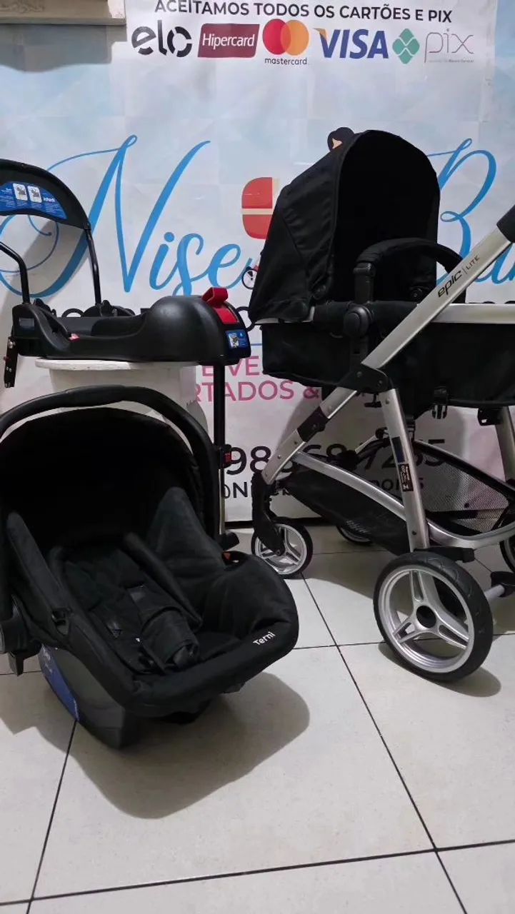 Carrinho e Bebê Conforto com base chama no WhatsApp  - Foto 4