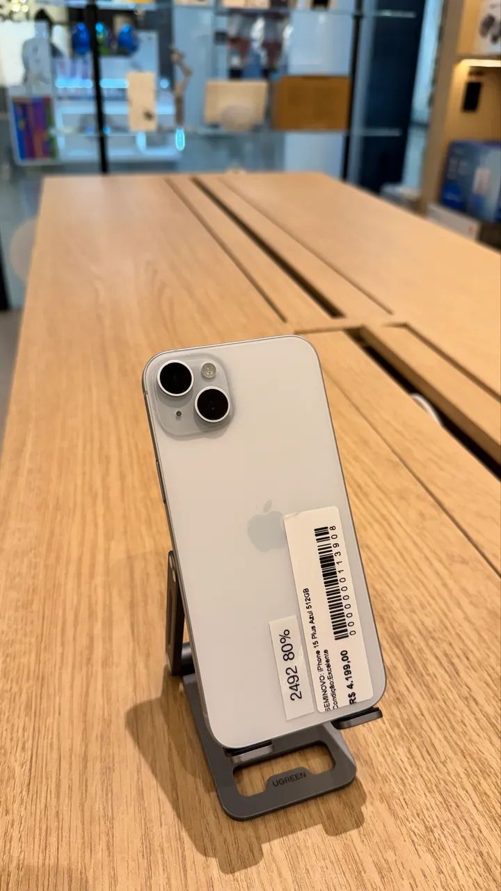 iPhone 15 Plus 512GB Azul - Seminovo