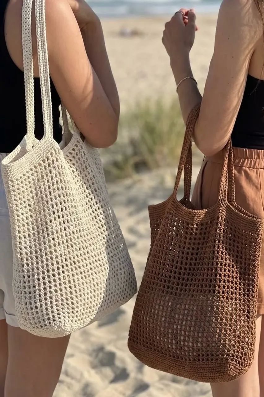 Bolsa de praia em crochê  - Foto 3
