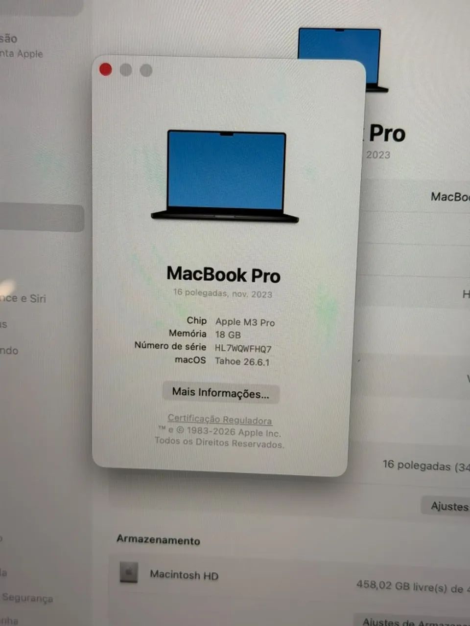 Macbook Pro M3 Pro 16" 18/512gb 97% (Anápolis) - Foto 5