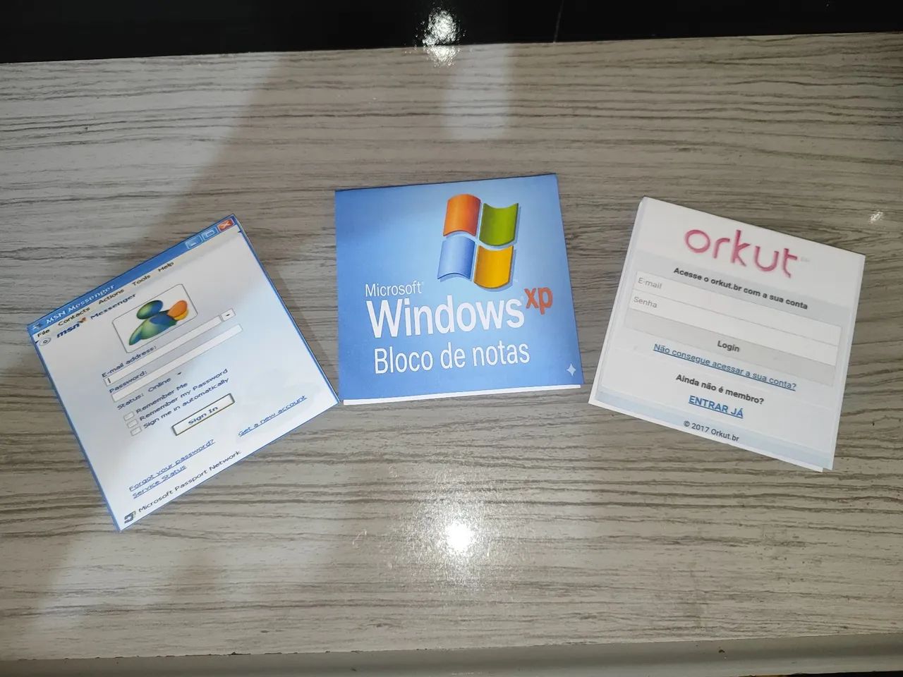 Kit com 3 blocos de nota, windows Paint, Orkut MSN Mensseger  - Foto 2