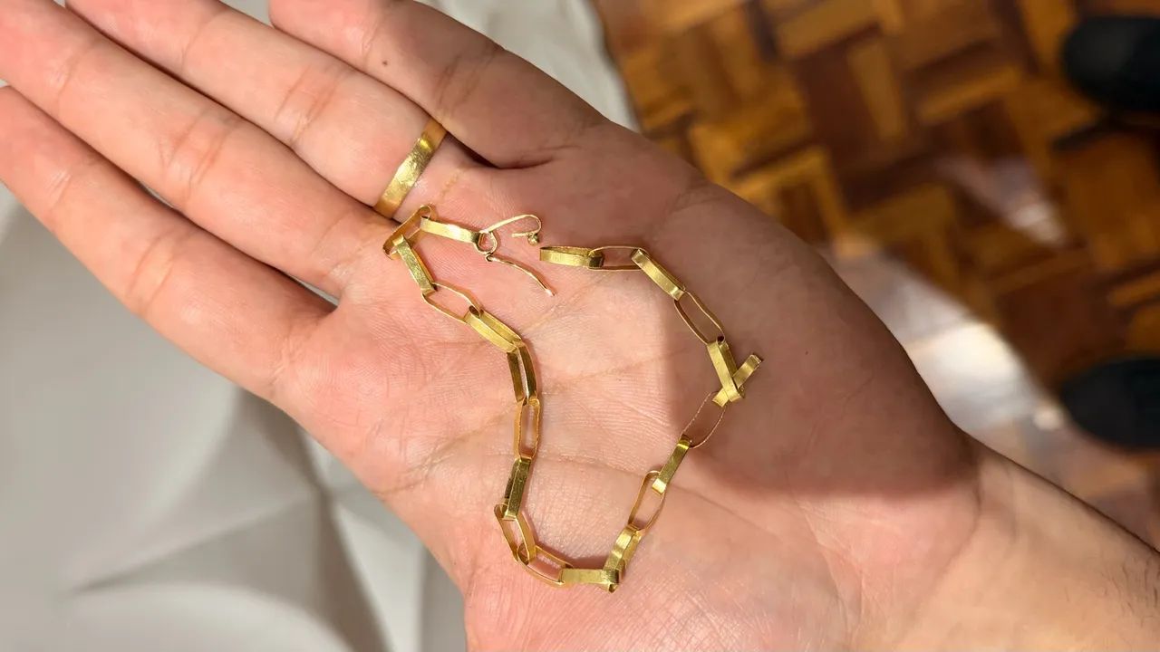 Pulseira de ouro 18k maciço 5,5  - Foto 2