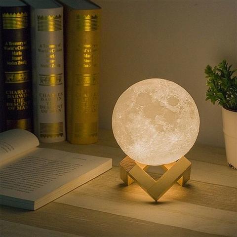 Mini Luminária Lua Cheia 3d 15 Cm Usb Colorida - Foto 3