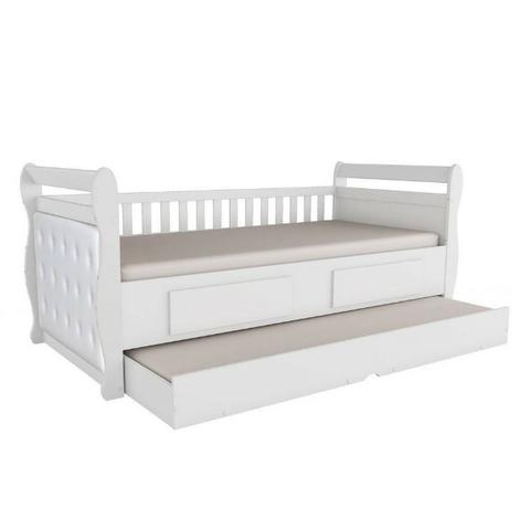 Frete Grátis* Cama De Solteiro + Cama Auxiliar - Capitonê - Maria *NOVO
