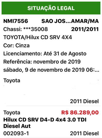 Hilux srv 11/11 Aut. 4x4 Diesel - Foto 9
