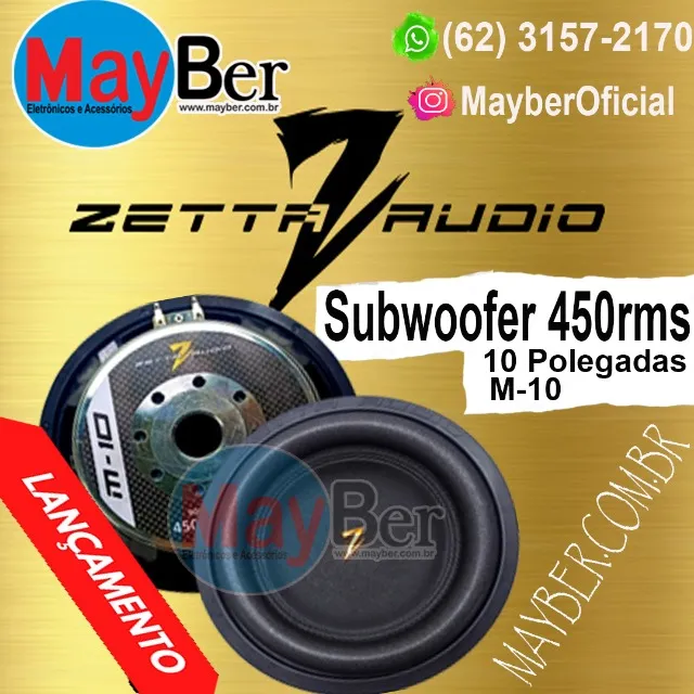Subwoofer Zetta Audio 10 Polegadas 450rms 4ohms