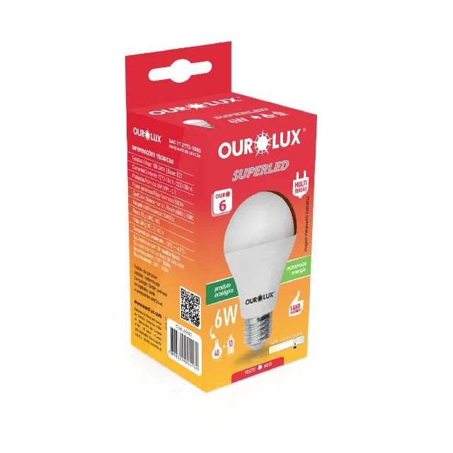 Lâmpada Superled Ouro 6w Bivolt 6500k - Ourolux