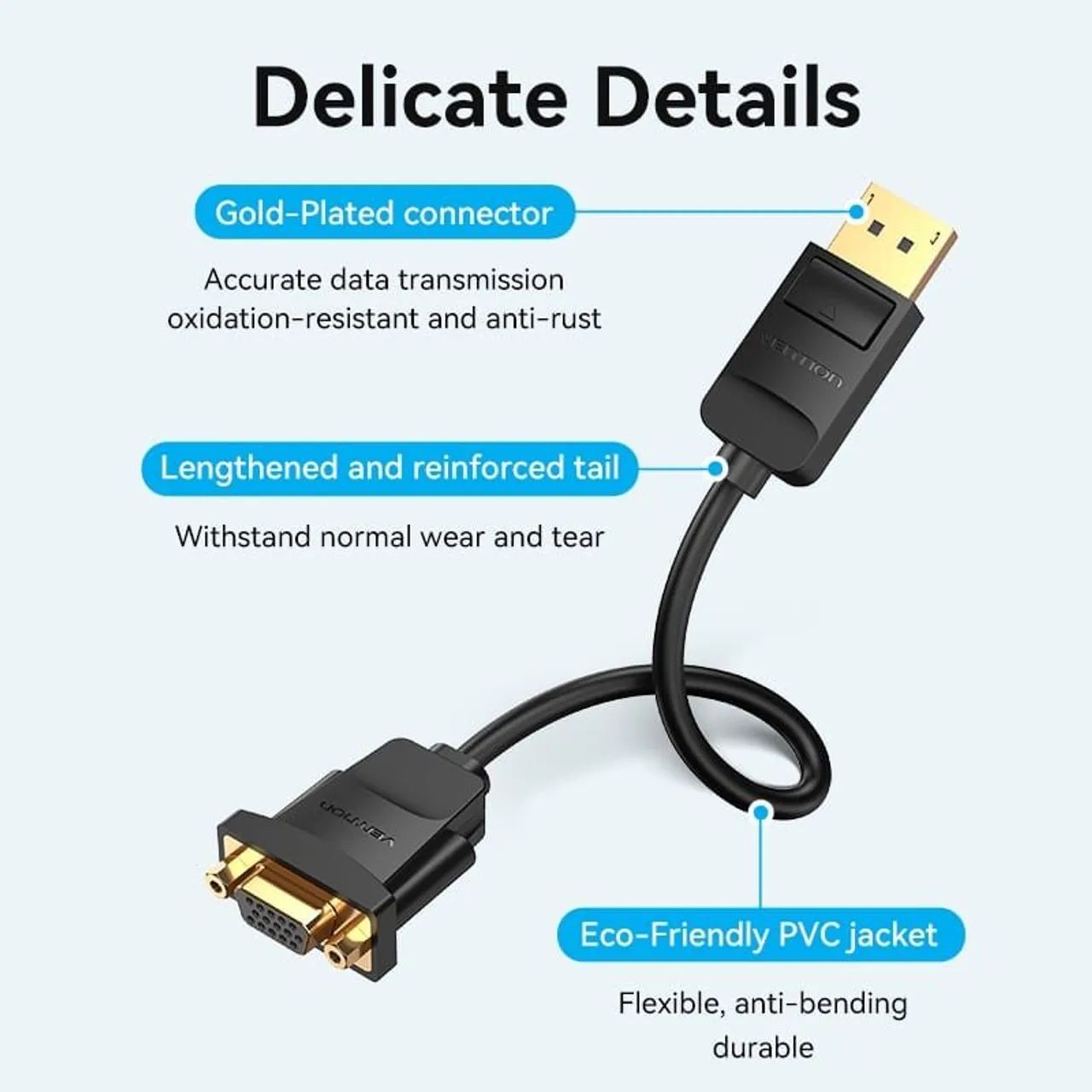 Cabo Conversor DisplayPort para VGA Vention Original  - Foto 4