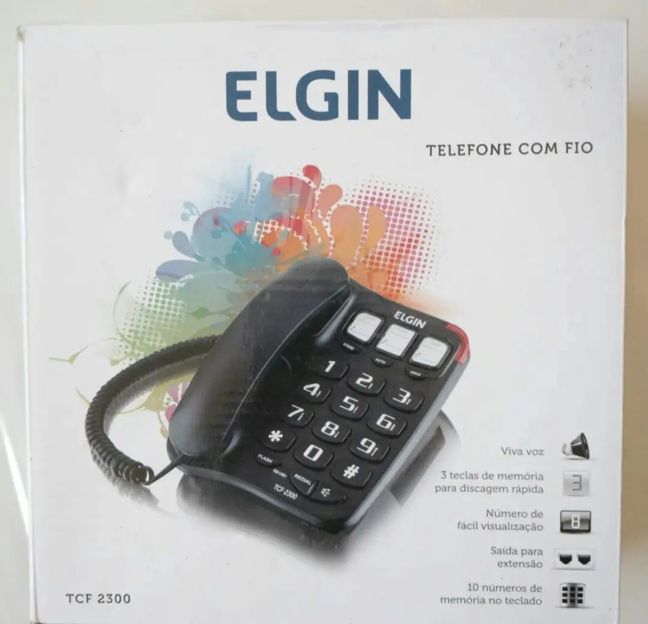 Telefone / interfone Com Viva Voz, Elgin Tcf-2300 com fio, uso em parede ou Mesa,Usado - Foto 3