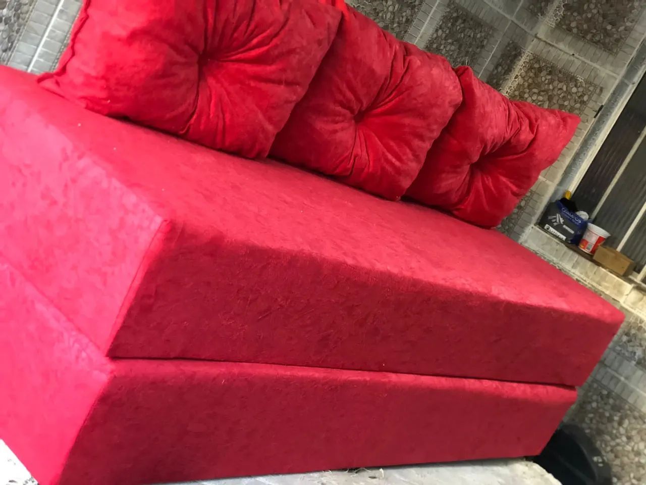 Sofa cama 3 almofadas de fábrica  - Foto 4