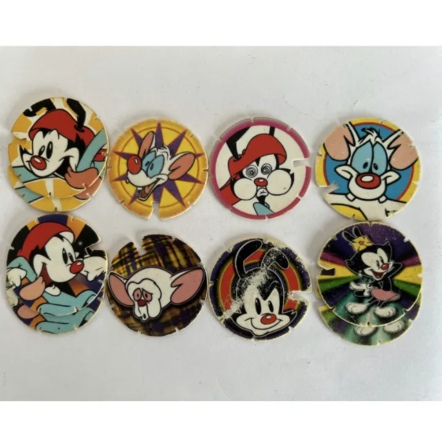 08 Tazos Animaniacs ElmaChips Série Arma E Voa c/ 08 unidades + 03 repetidas