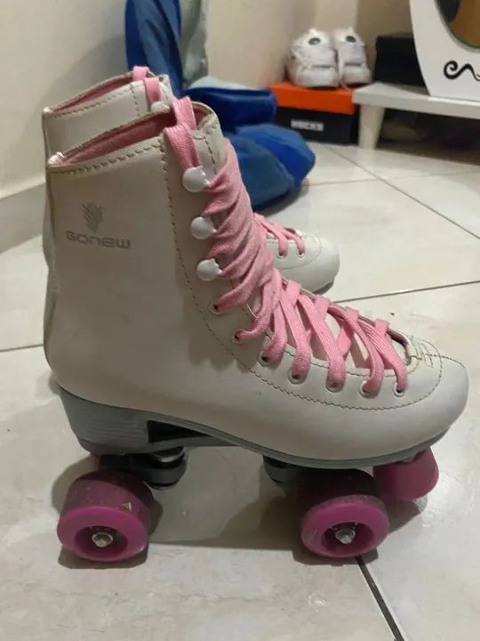 Patins rosa 4 rodas 35/36